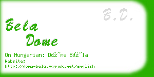 bela dome business card